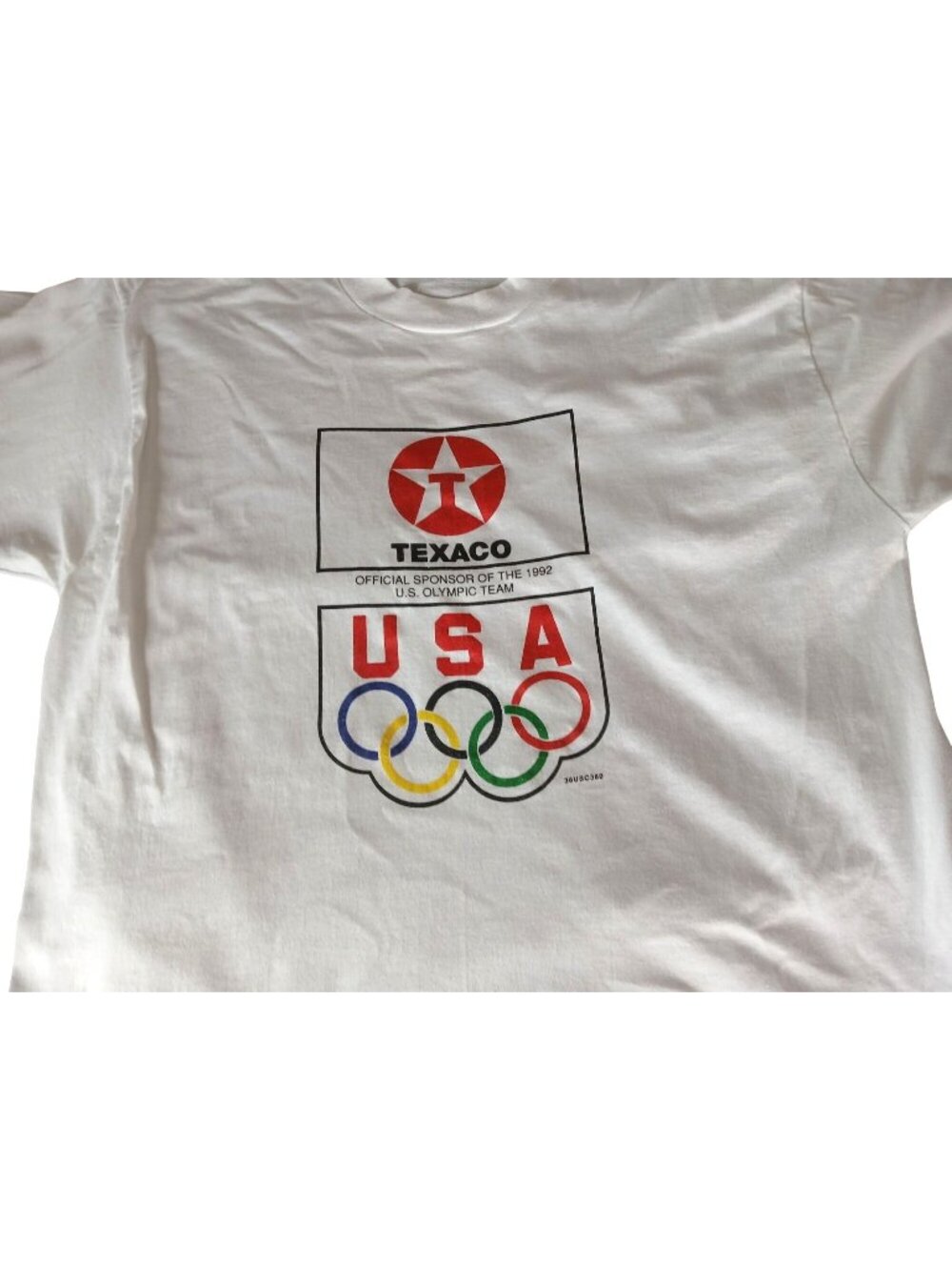 Vintage Screen Stars 1992 Texaco US Olympic Team White Graphic T Shirt XL USA